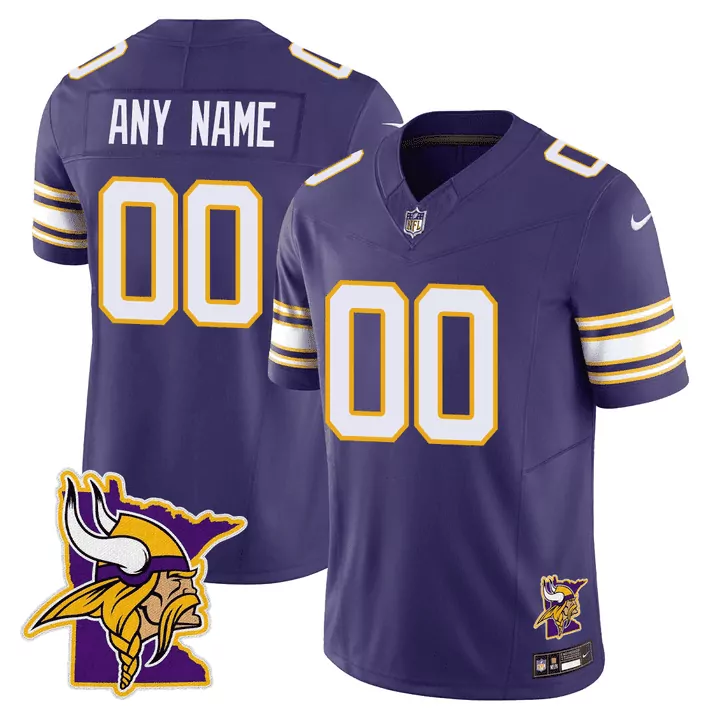purple men minnesota vikings kings of the north patch vapor limited custom jersey v2 all stitched