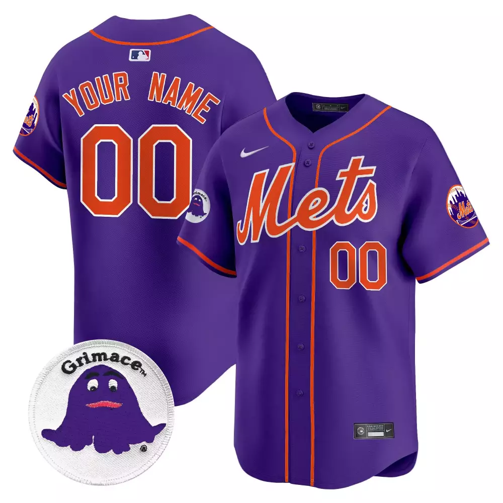 purple men new york mets grimace vapor premier limited custom jersey all stitched