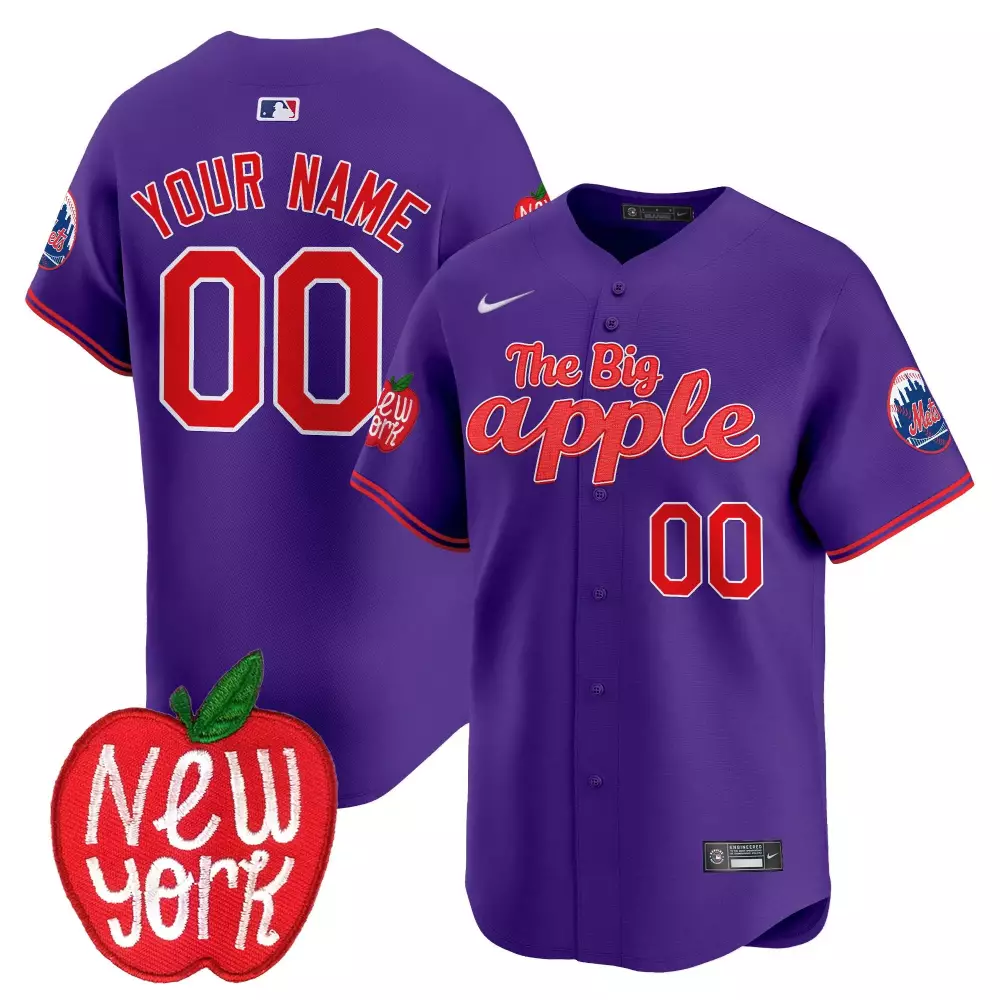 purple men new york mets the big apple vapor premier limited custom jersey all stitched