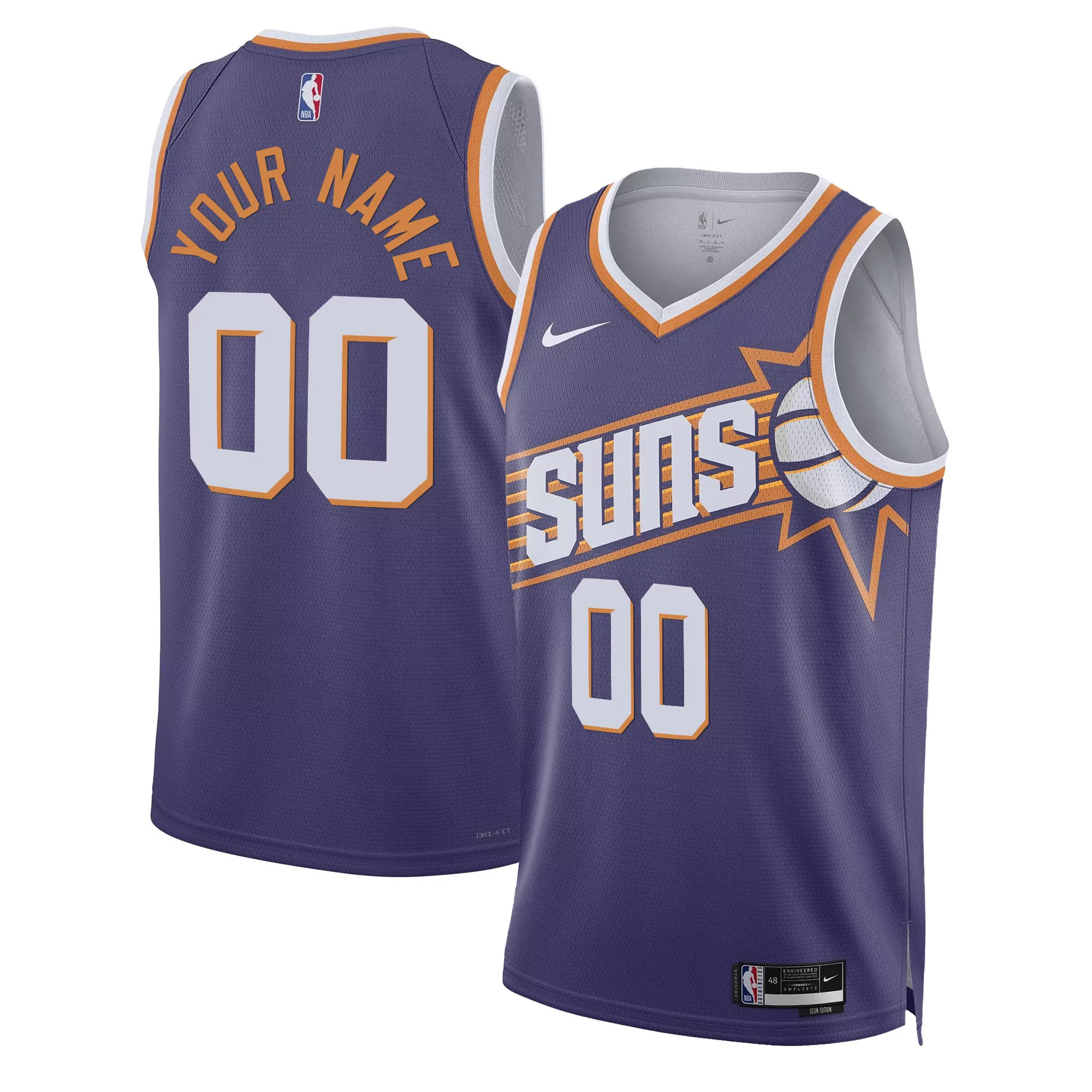 purple men phoenix suns swingman custom jersey all stitched