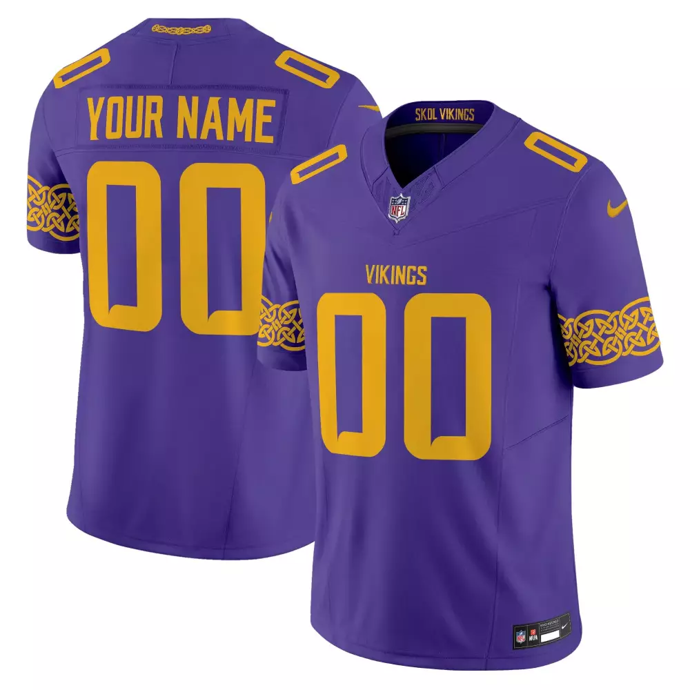 Purple Men Vikings Nordic Pattern Vapor Limited Custom Jersey | Stitched Fan Gear for Game Day | For Men, Women & Youth