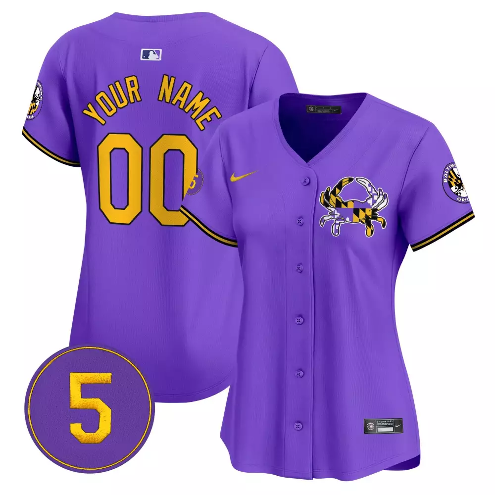 purple women baltimore orioles purple vapor premier limited custom jersey all stitched