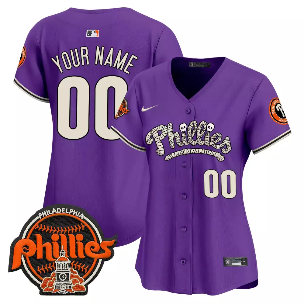 purple men philadelphia phillies halloween vapor premier limited custom jersey all stitched