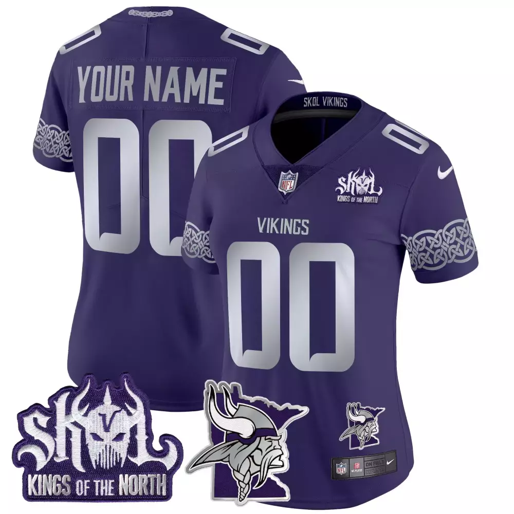 purple women vikings 2024 winter warrior skol patch vapor limited custom jersey v2 all stitched