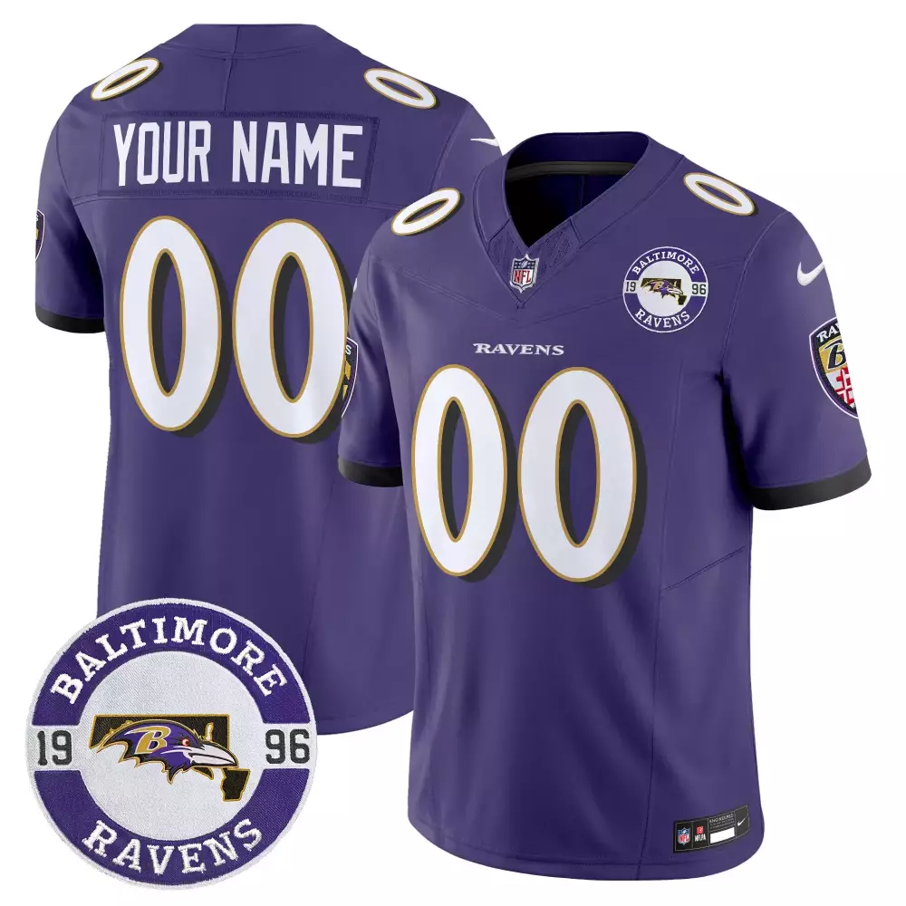 purple youth baltimore ravens 2024 maryland flag vapor limited custom jersey v2 all stitched