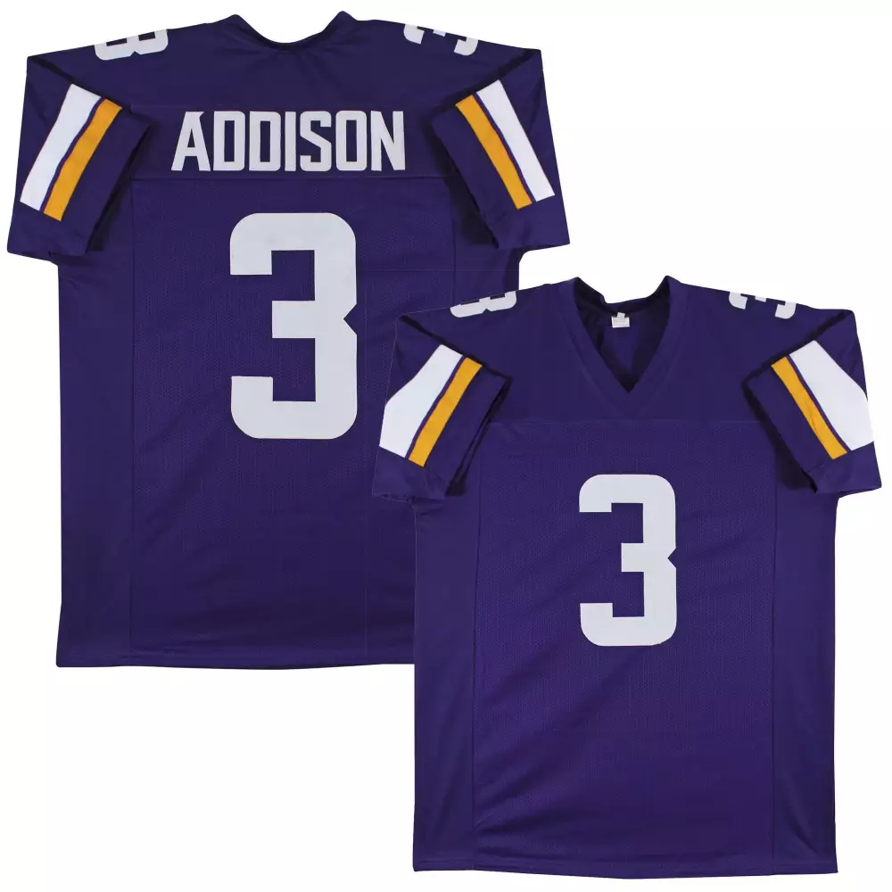 Jordan Addison Minnesota Vikings Purple Pro Style Jersey | Purple Stitched Fan Gear | For Youth | For Men, Women & Youth
