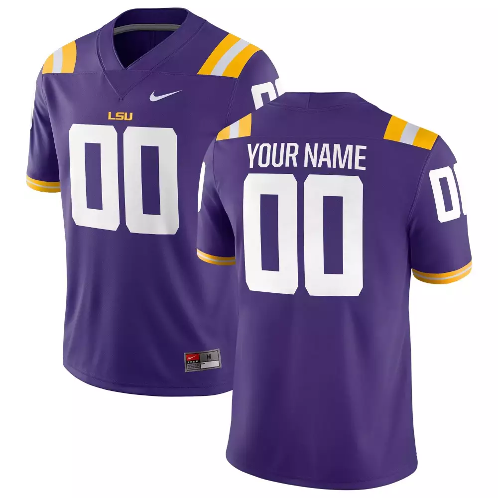 purple youth lsu tigers 2023 national champions gold cool custom jersey v5 all stitched