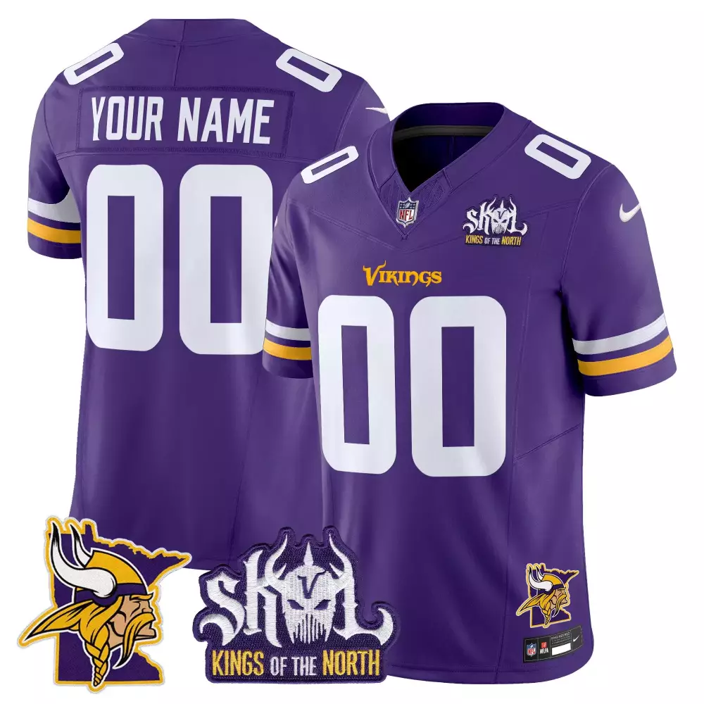 Kings of the North Minnesota Vikings Youth Custom Jersey V3 | Purple Stitched Limited Edition | Fan Gear for Men, Women & Youth