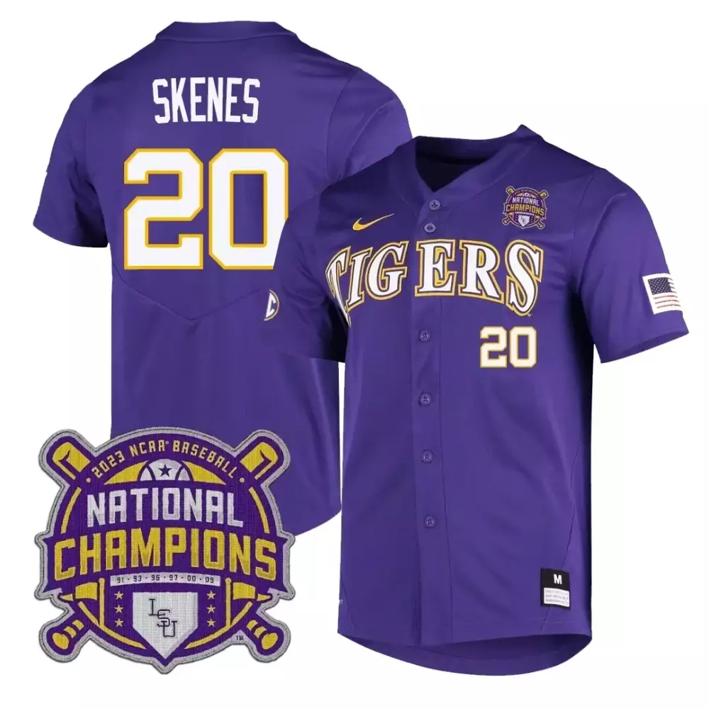 purple youth lsu tigers 2023 national champions gold cool custom jersey v5 all stitched