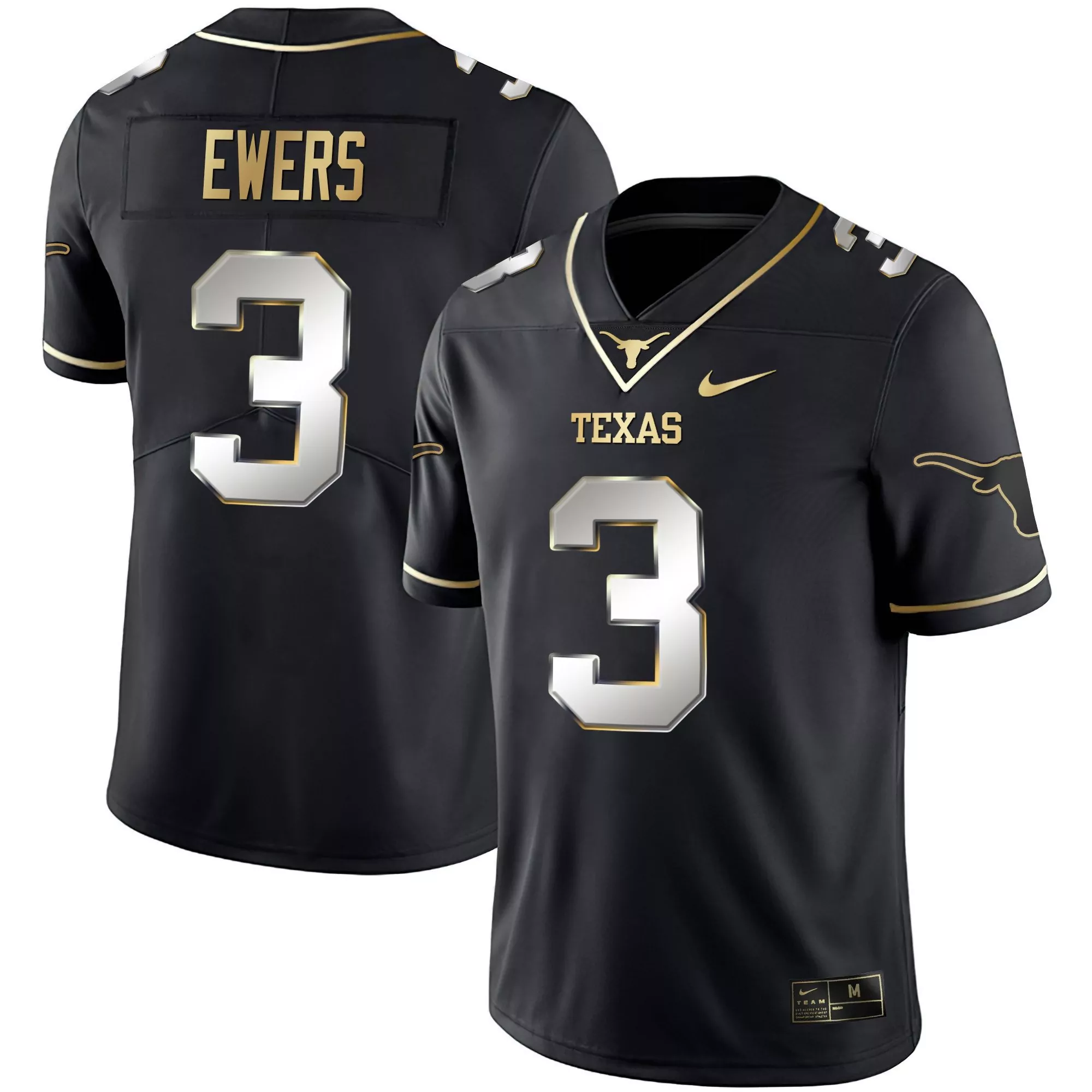quinn ewers black gold womens texas longhorns gold vapor limited jersey all stitched