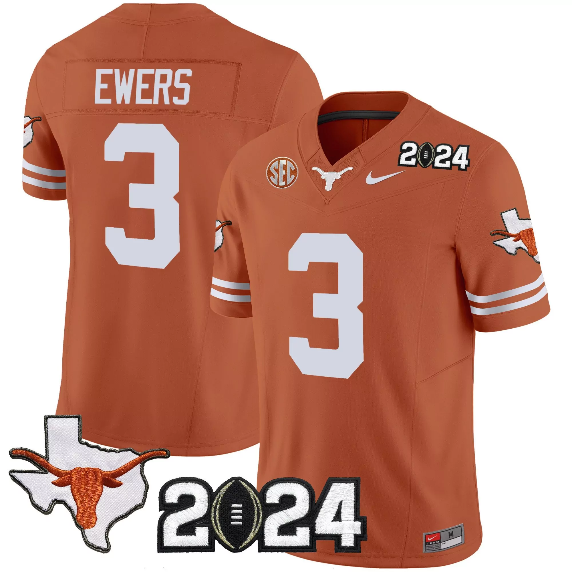 quinn ewers red mens texas longhorns mexico sec patch vapor jersey all stitched