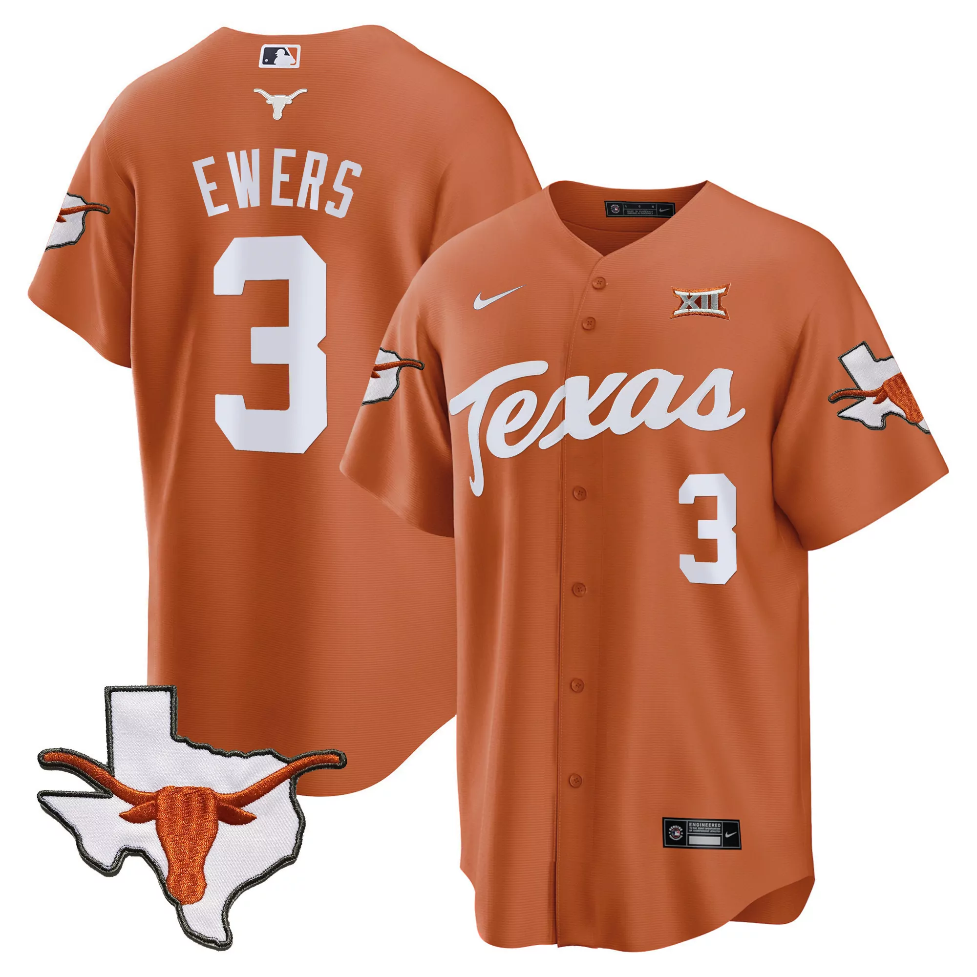 quinn ewers red mens texas longhorns mexico sec patch vapor jersey all stitched