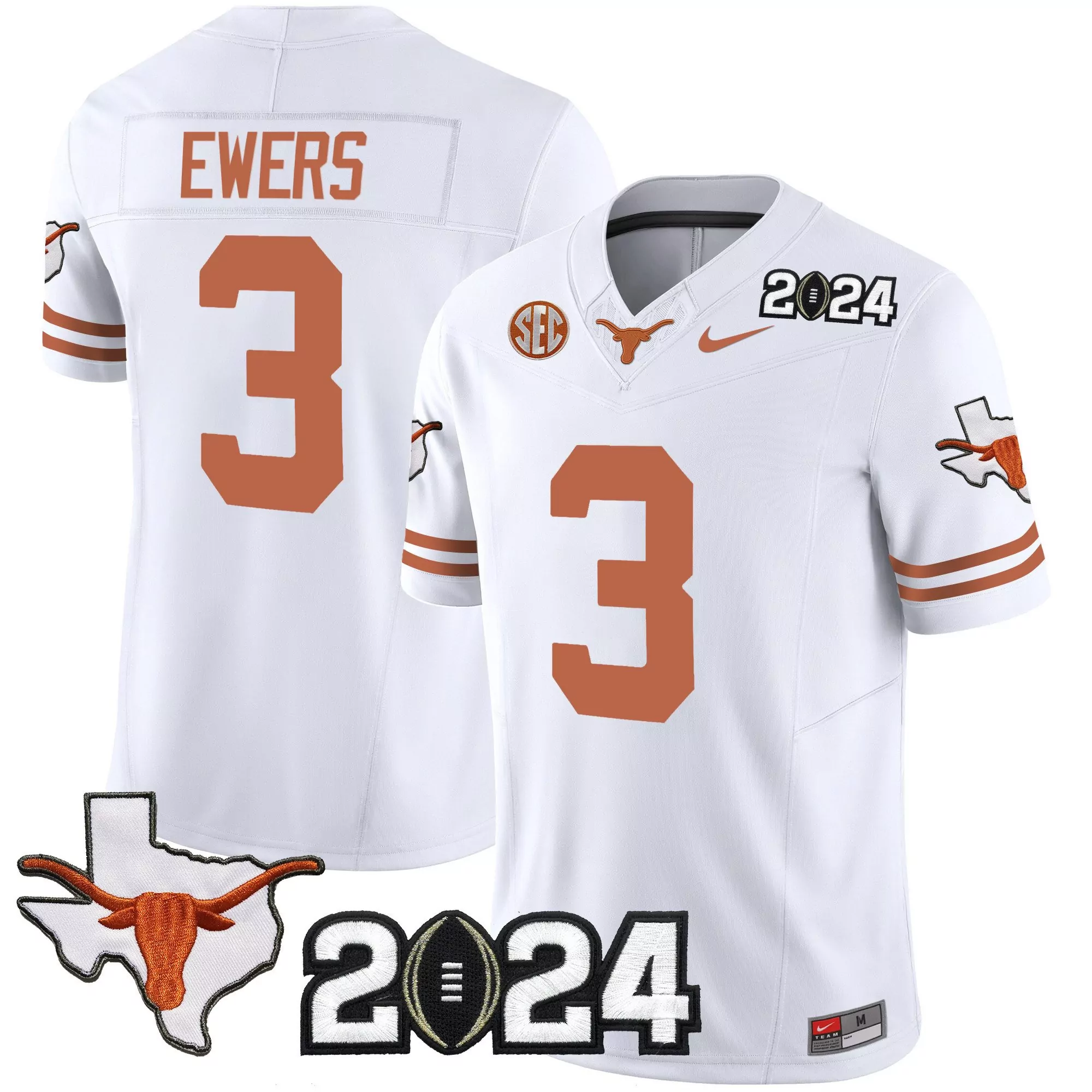 quinn ewers white gold mens texas longhorns black limited gold vapor jersey all stitched