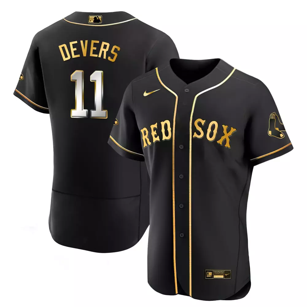 rafael devers flex black men boston red sox world series champion 2018 gold jersey all stitched