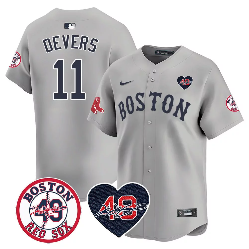 rafael devers gray mens boston red sox tim wakefield memorial patch vaper premier limited jersey all stitched all stitch
