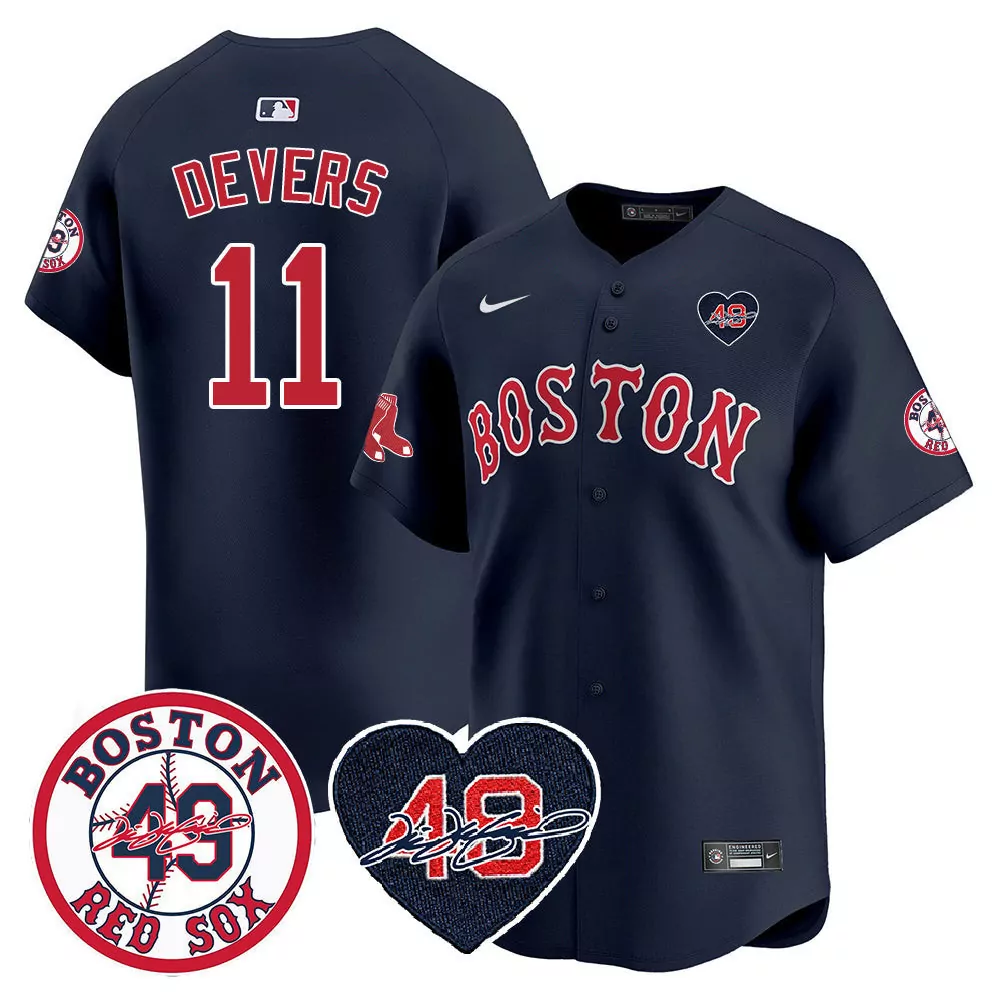 rafael devers navy mens boston red sox tim wakefield memorial patch vaper premier limited jersey all stitched all stitch