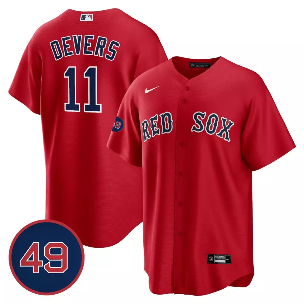 rafael devers red mens boston red sox 49 tim wakefield patch cool base jersey all stitched