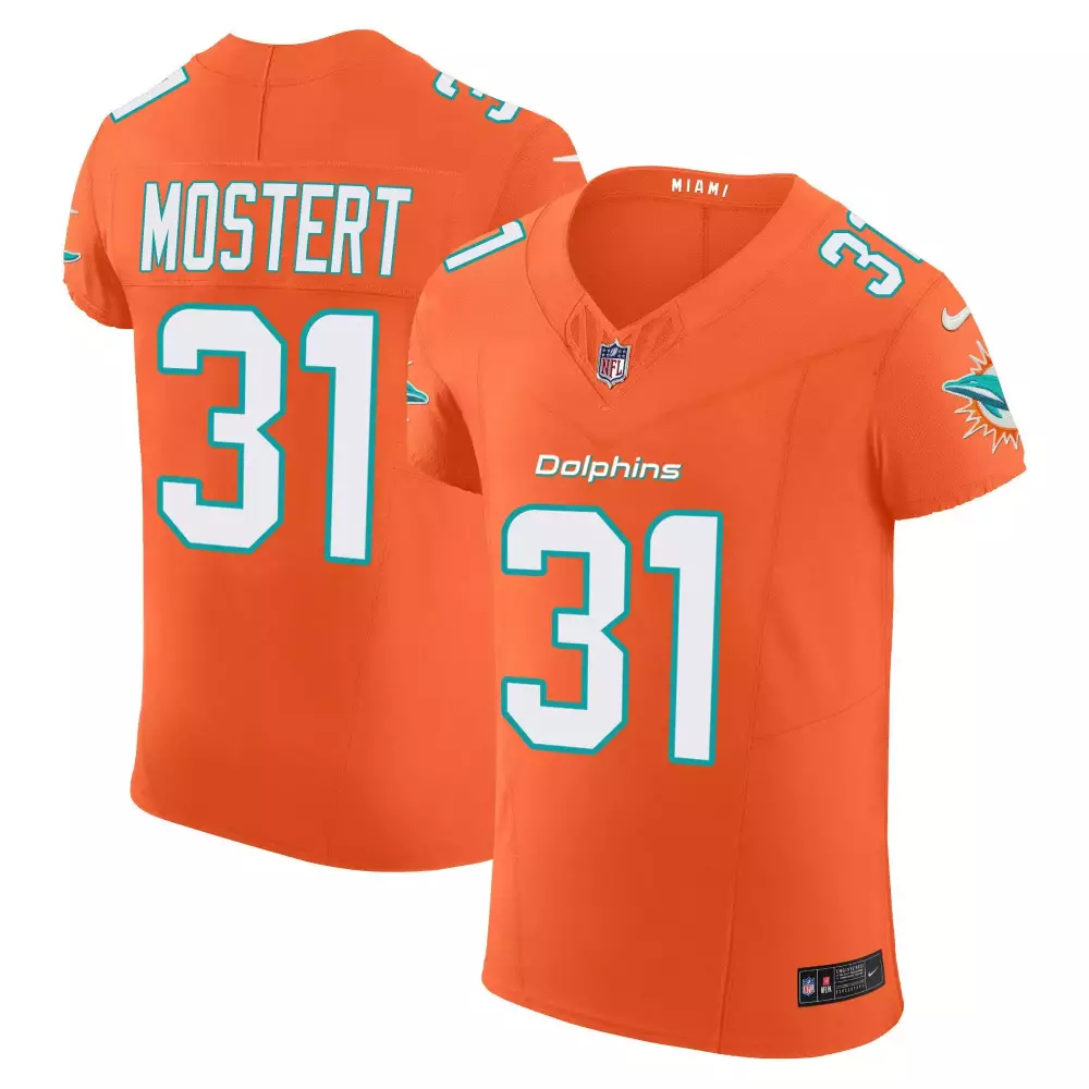 Raheem Mostert Orange Men's Miami Dolphins Vapor Elite Jersey | Stitched Fan Gear | For Men, Women & Youth