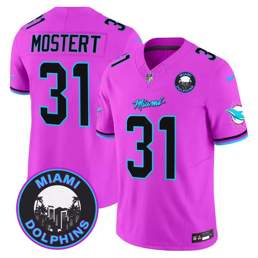 raheem mostert pink mens miami dolphins dan the man record breaker patch vapor limited jersey all stitched