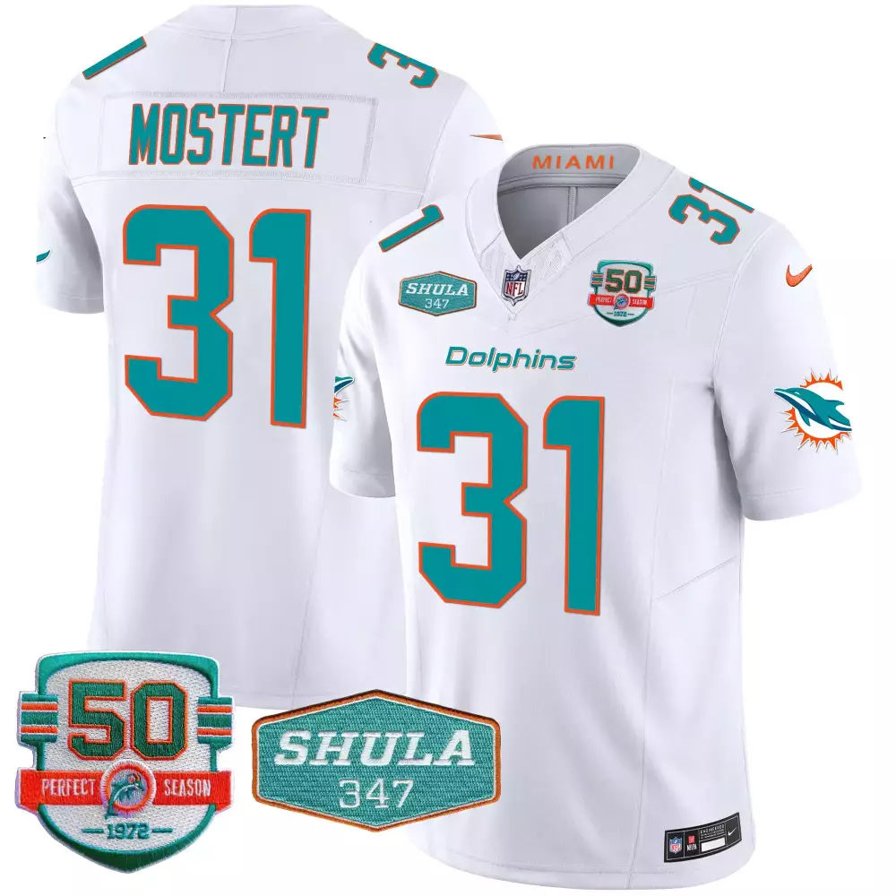 Raheem Mostert Black Women's Miami Dolphins Shula 347 Patch Vapor Jersey | Stitched Fan Gear | For Men, Women & Youth