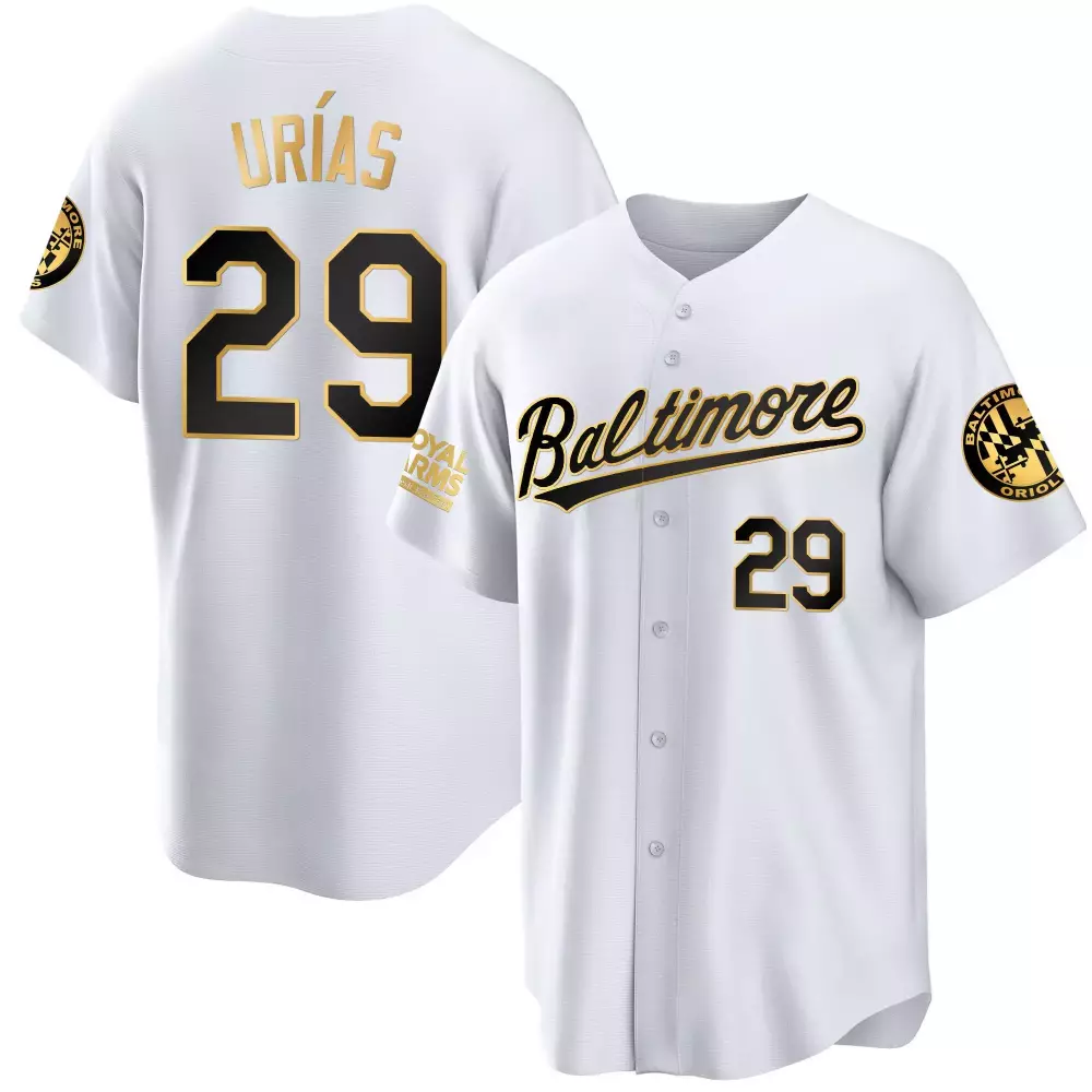 ramon uriass purple mens baltimore orioles 2023 gold cool jersey all stitched