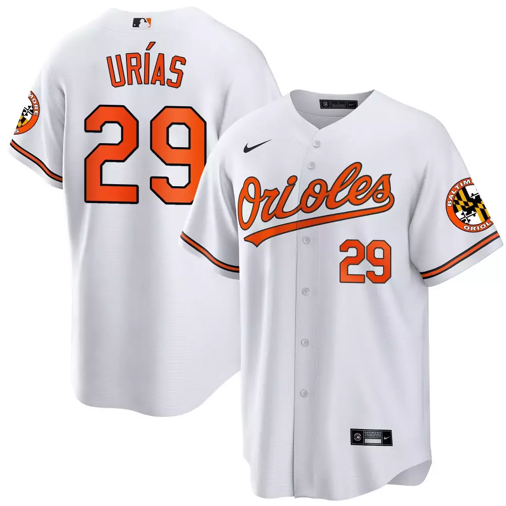ramon uriass white mens baltimore orioles 2023 special gold cool jersey all stitched