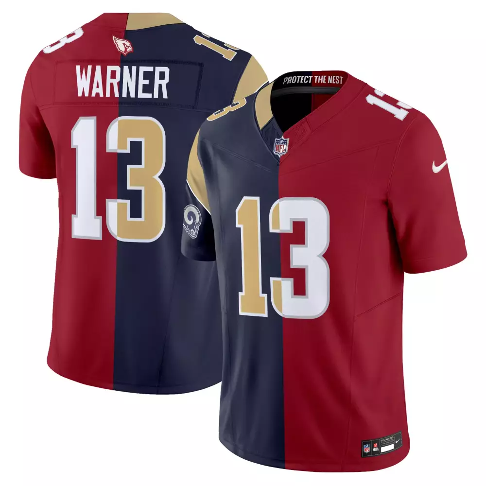 rams cardinals men kurt warner arizona cardinals split vapor limited jersey all stitched