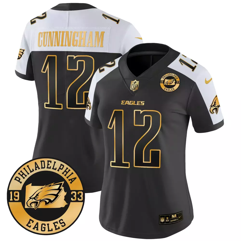 Randall Cunningham Philadelphia Eagles Women's 2024 Gold Vapor Limited Jersey | Est 1933 Patch | For Women & Youth