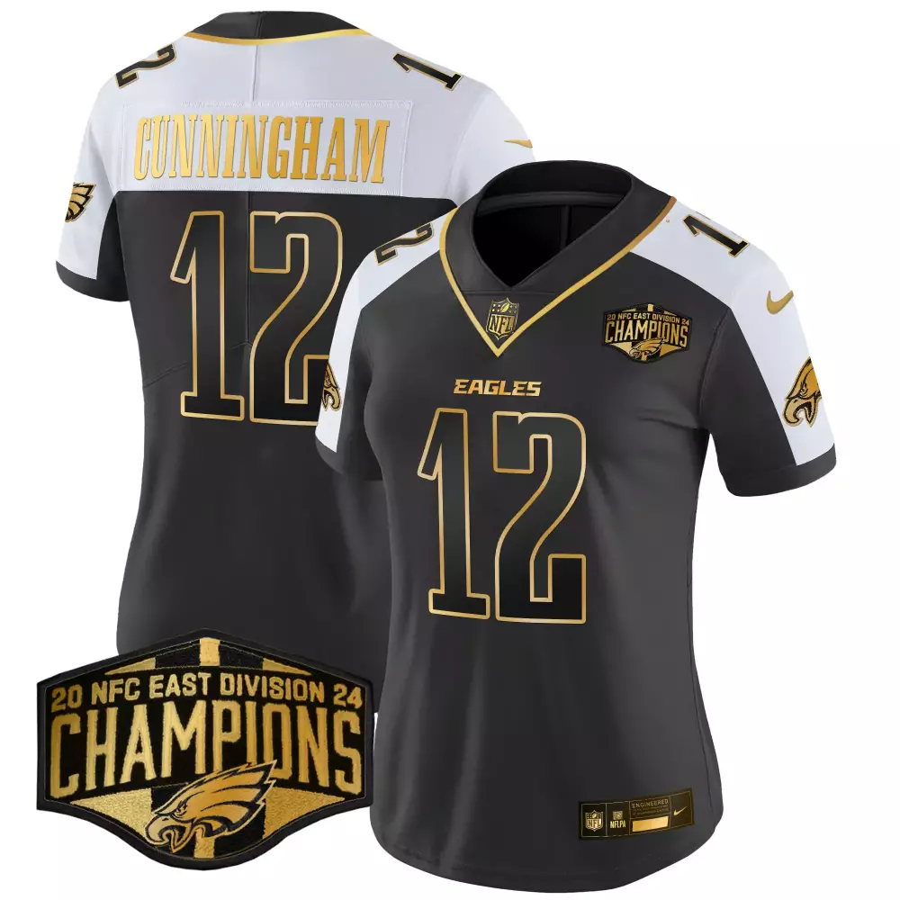 Randall Cunningham Philadelphia Eagles Women's NFC East Champions Gold Vapor Limited Jersey | All Stitched | For Women & Youth