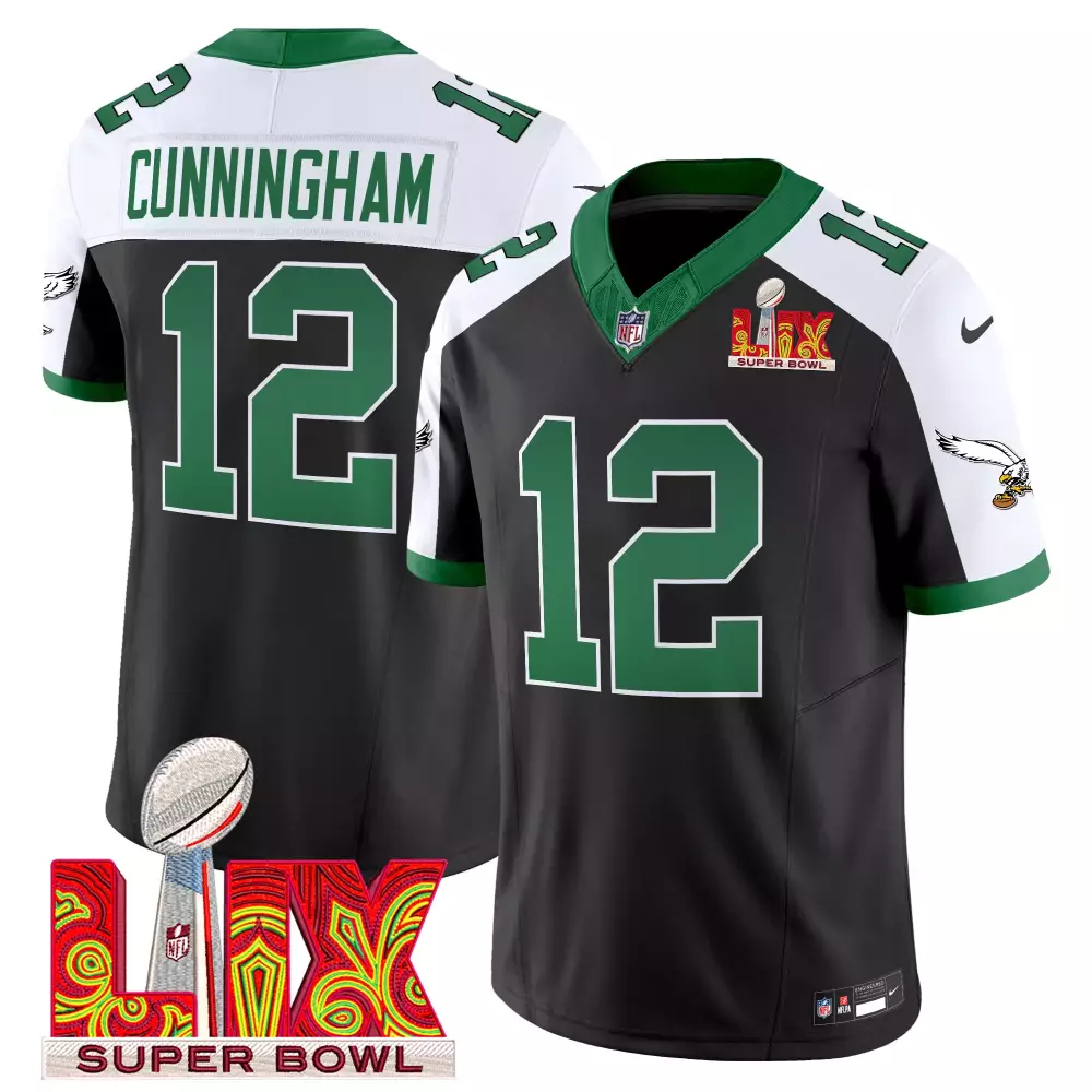 Randall Cunningham Eagles 2024 Black Alternate Jersey | Philly Phanatic Style | Vapor Limited Edition | For Men, Women & Youth