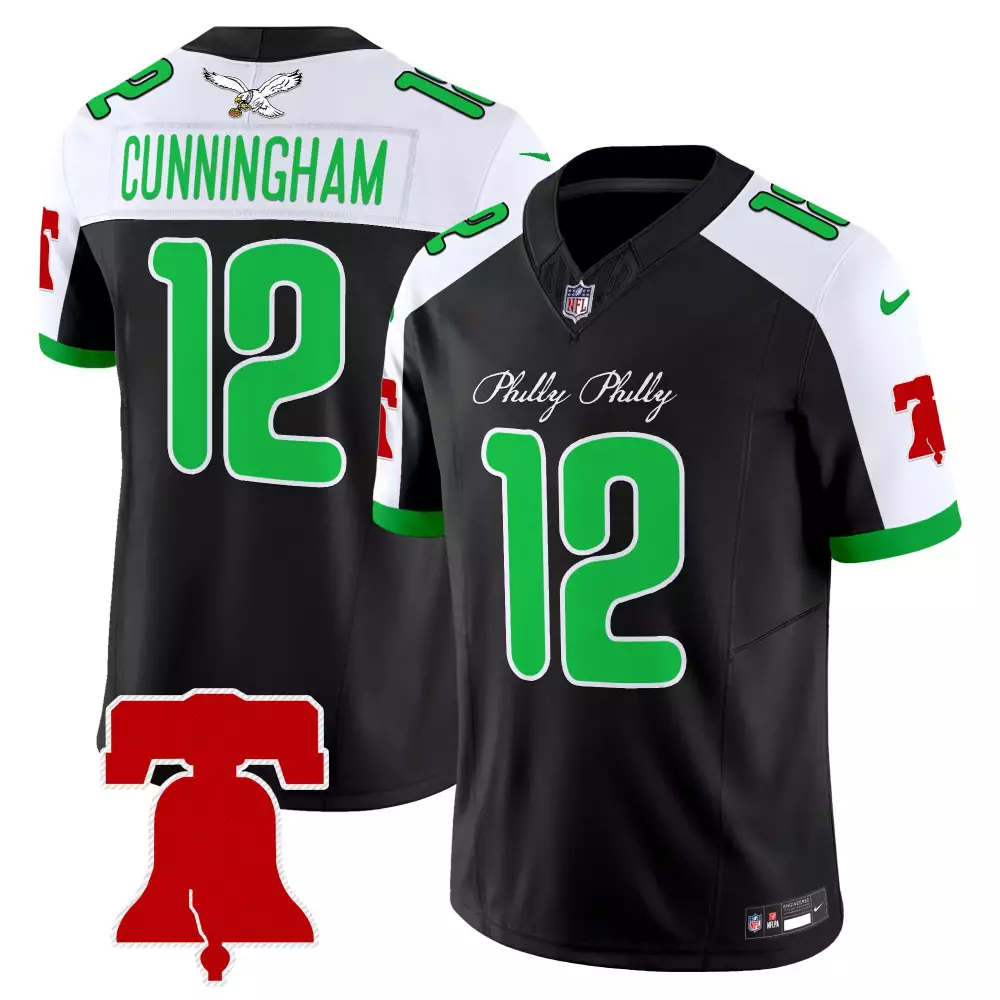 Randall Cunningham Eagles 2024 Black Alternate Jersey | Philly Phanatic Style | Vapor Limited Edition | For Men, Women & Youth