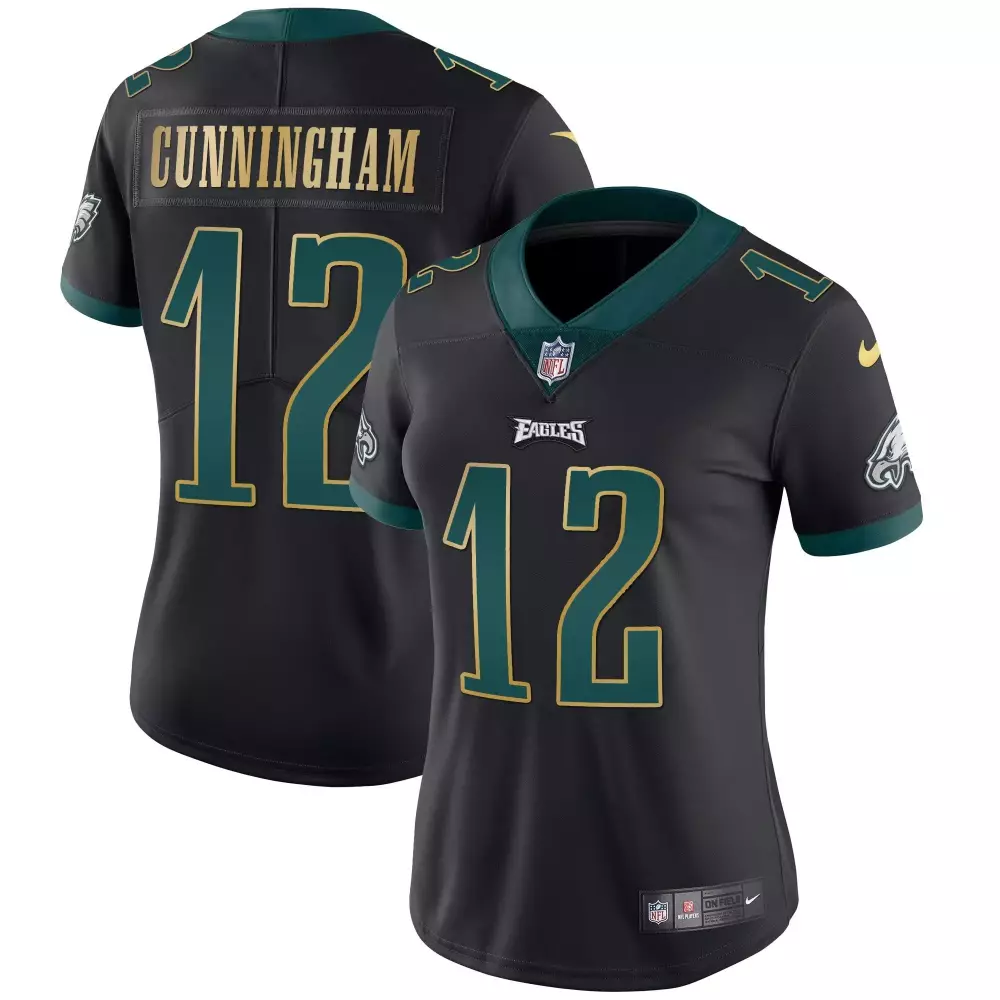 Randall Cunningham Philadelphia Eagles Women's Gold Trim Vapor Player Jersey | Stitched Fan Gear | Perfect for Game Day | For Women