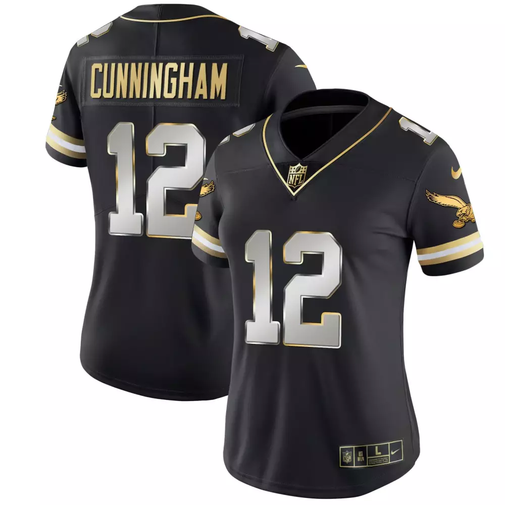 Randall Cunningham Philadelphia Eagles Black Limited Women's Gold Kelly Throwback Jersey | All Stitched for Men, Women & Youth