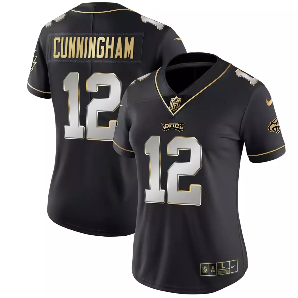 Randall Cunningham Philadelphia Eagles Black Limited Women's Gold Kelly Throwback Jersey | All Stitched for Men, Women & Youth