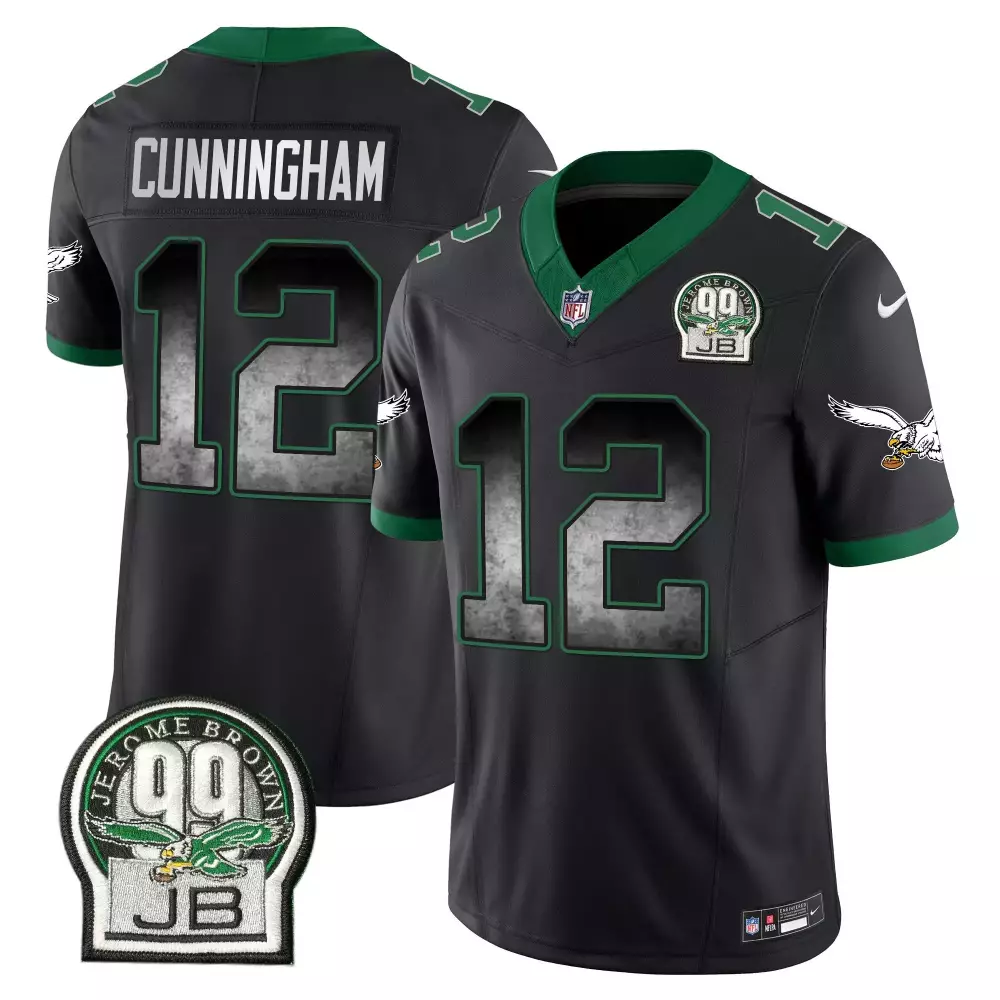 Randall Cunningham Philadelphia Eagles Black Men's Alternate Kelly Green Gold Jersey | All Stitched for Men, Women & Youth