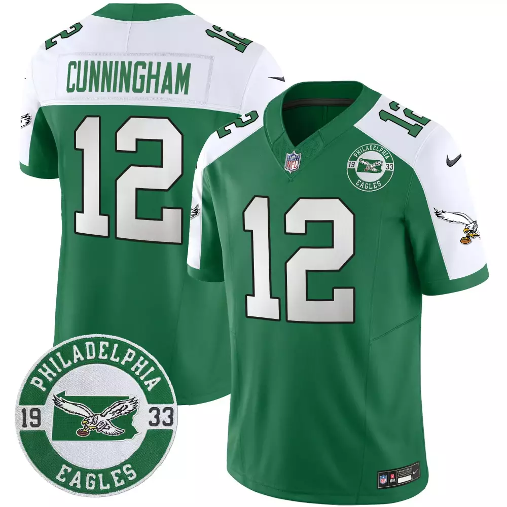 Randall Cunningham Eagles Men's Kelly Alternate 2024 Throwback Vapor Limited Jersey | Est 1933 Patch | For Men, Women & Youth