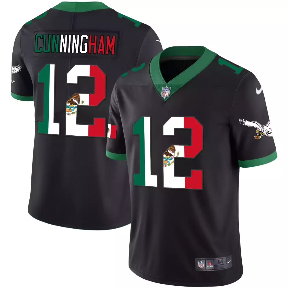 Randall Cunningham Eagles Men's Kelly Black Kelly Green Vapor Elite Jersey | Stitched Style | For Men, Women & Youth