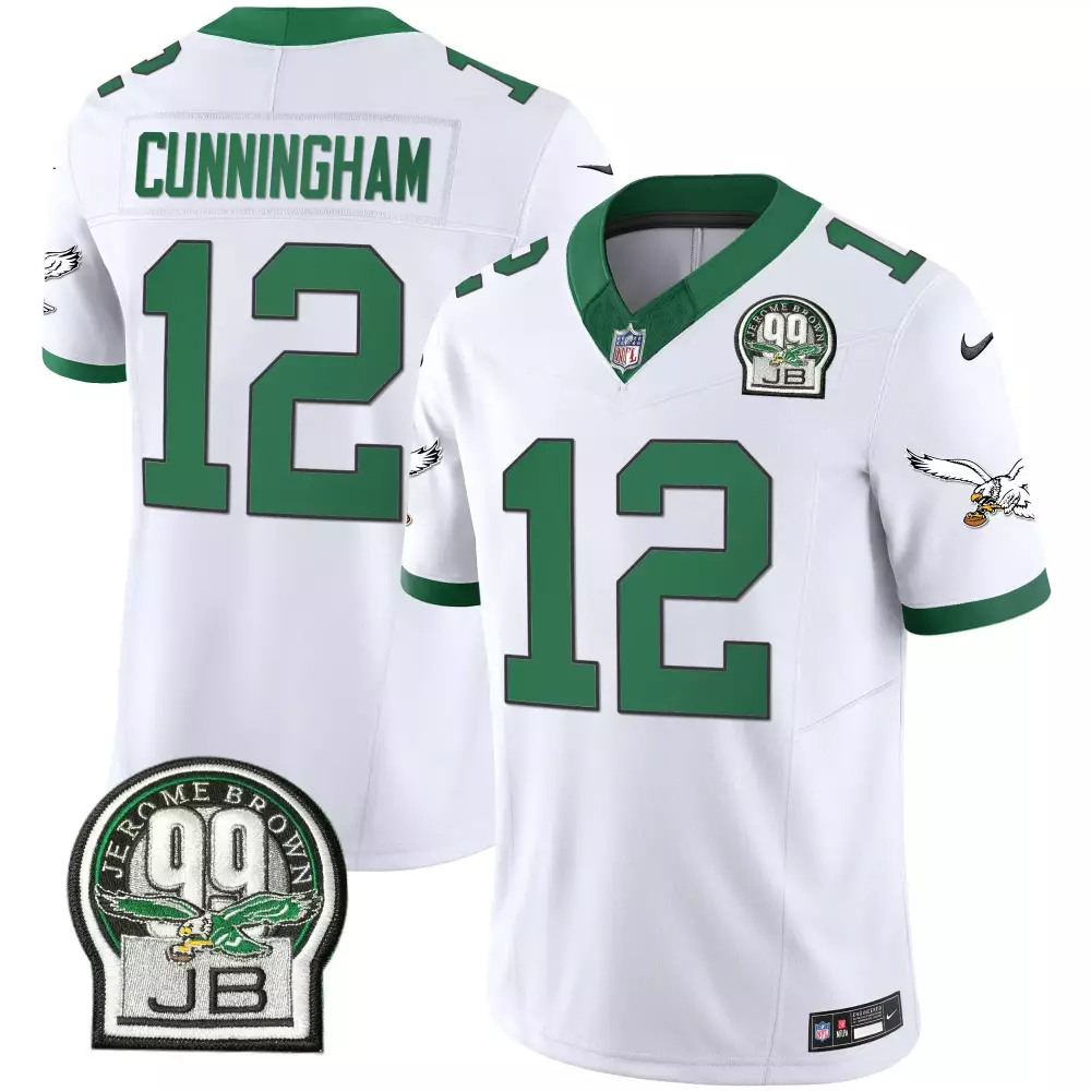 Randall Cunningham Philadelphia Eagles Jerome Brown Patch Kelly Green Alternate Jersey | Stitched Fan Gear | For Men, Women & Youth