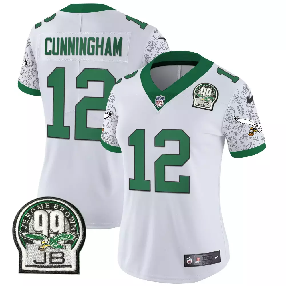 randall cunningham kelly white womens philadelphia eagles kelly green vapor limited jersey v4 all stitched