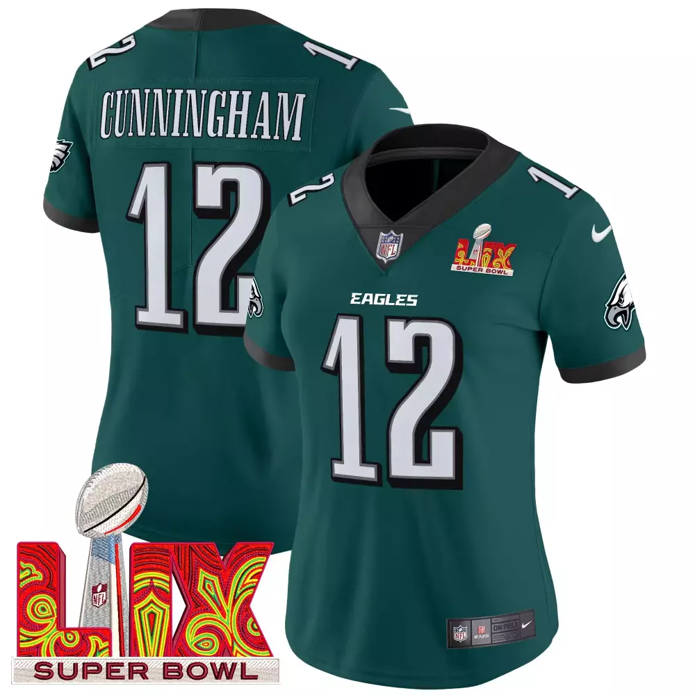 Randall Cunningham Eagles Super Bowl LIX Patch Gold Vapor Limited Jersey | Men's All Stitched Fan Gear | For Men, Women & Youth