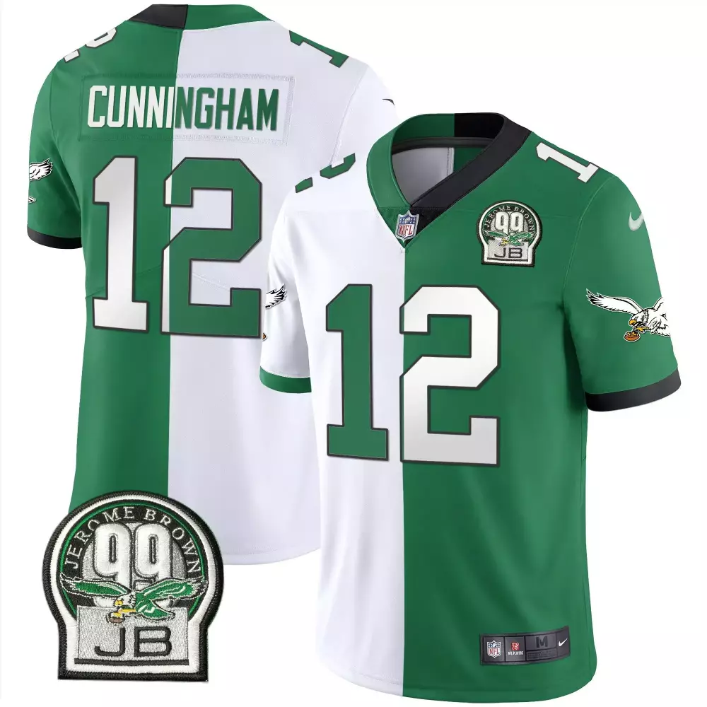 Randall Cunningham Philadelphia Eagles Split Men's Gold Trim Jersey | 2024 NFC East Division Champions | Limited Edition Fan Gear