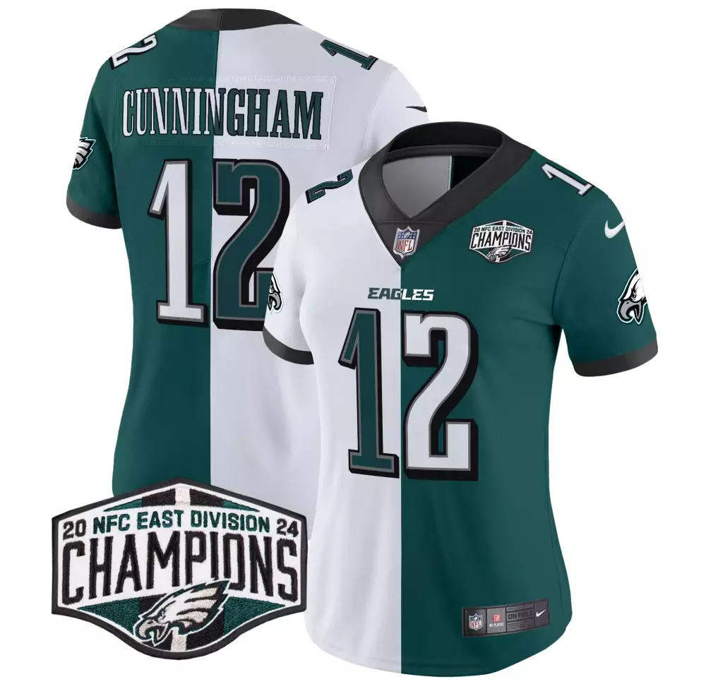 randall cunningham split white green womens philadelphia eagles super bowl lvii split jersey all stitched