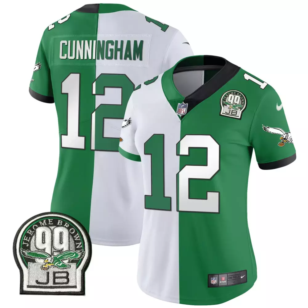 randall cunningham split white green womens philadelphia eagles super bowl lvii split jersey all stitched