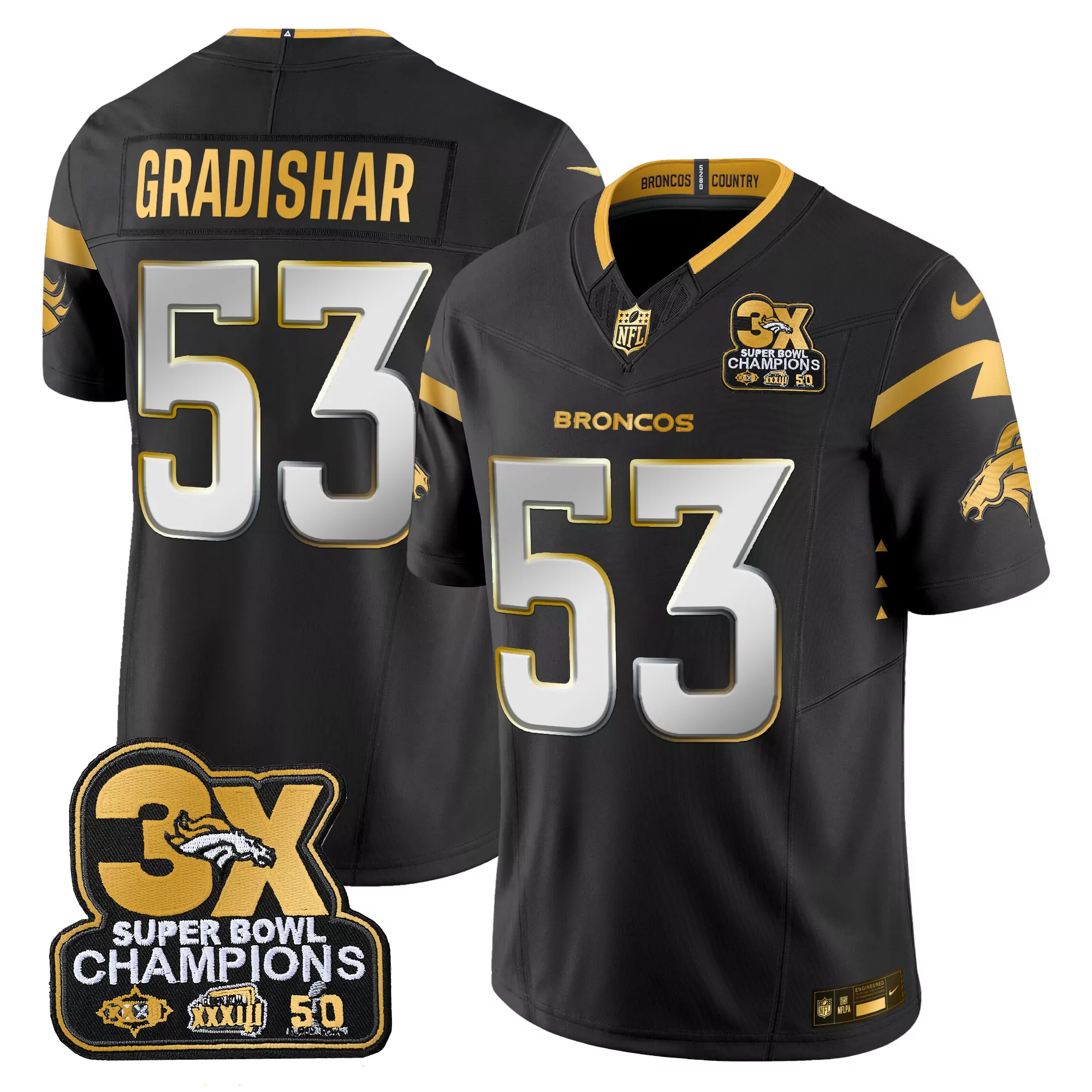 randy gradishar black limited mens denver broncos 3time champions patch gold vapor limited jersey all stitched