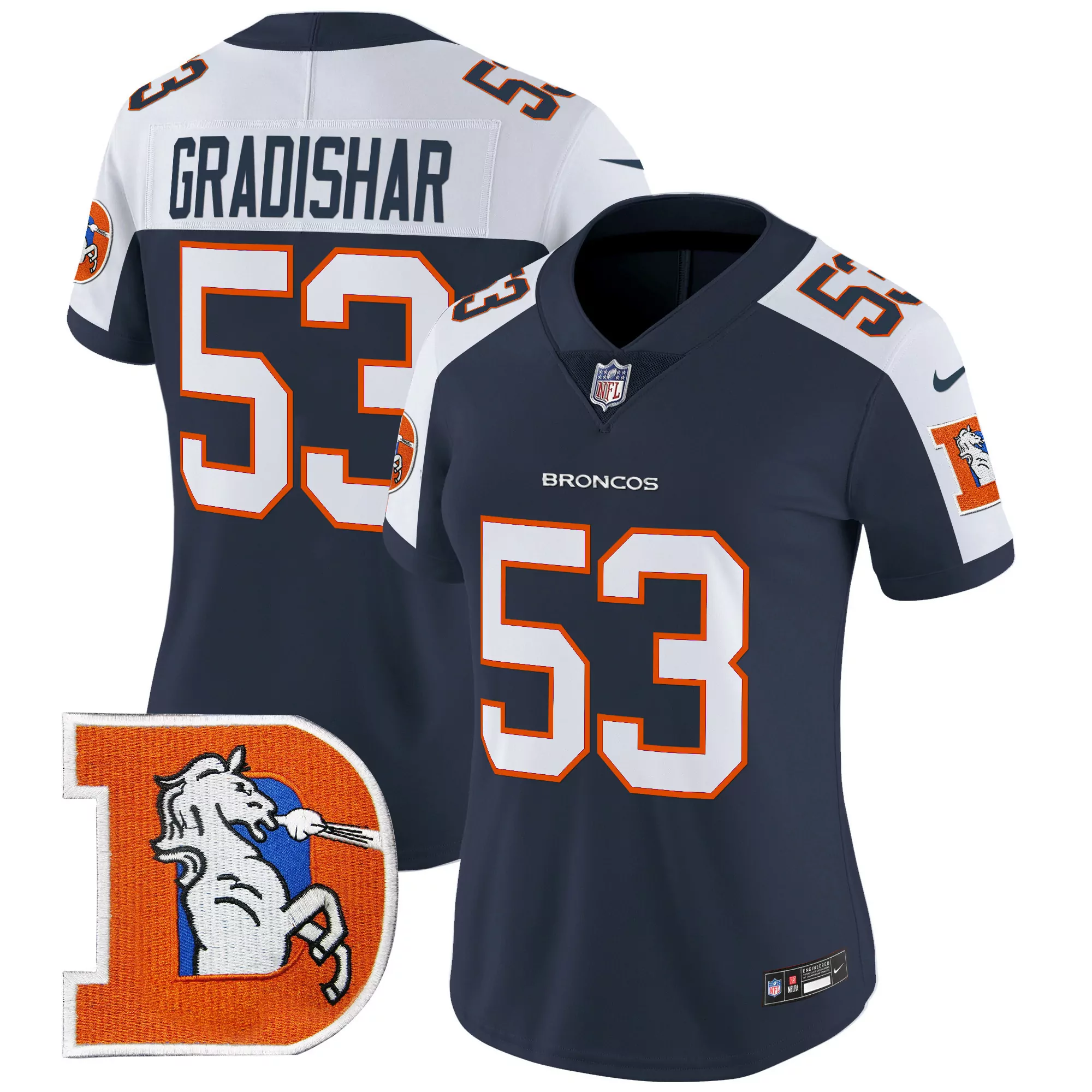 randy gradishar navy alternate womens denver broncos throwback vapor limited jersey v2 all stitched
