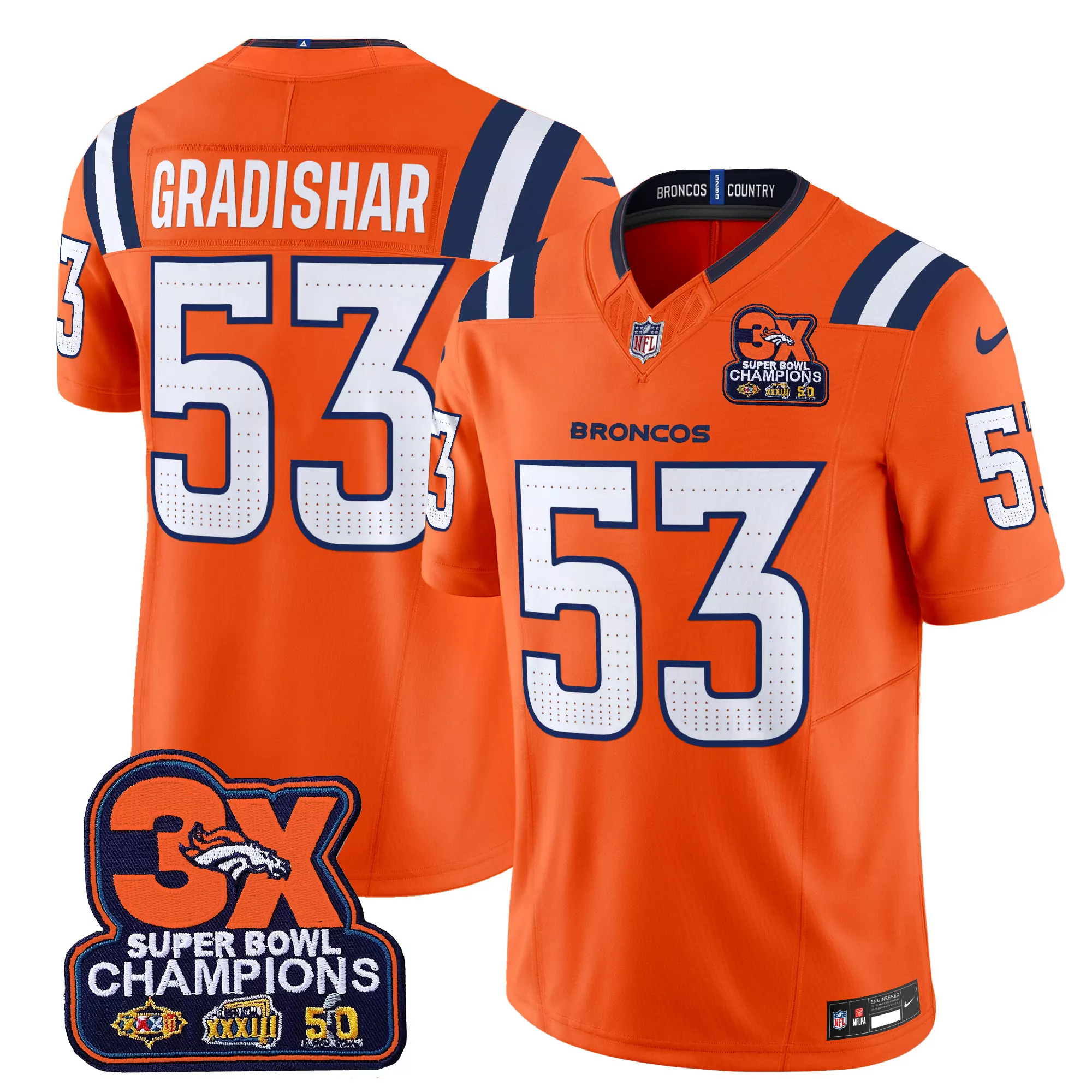randy gradishar orange mens denver broncos 2024 vapor limited jersey all stitched