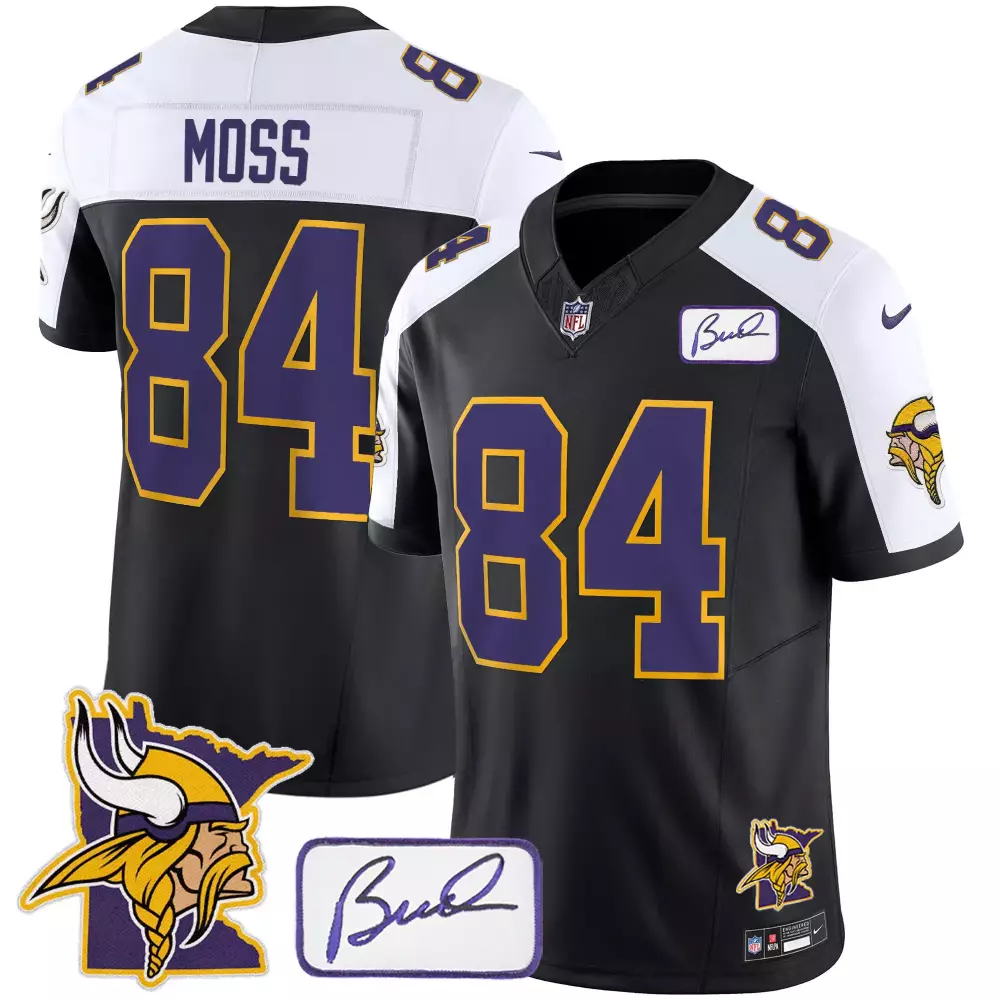 Randy Moss Minnesota Vikings Black Alternate Jersey | Bud Grant Classic Limited Edition | Stitched Fan Gear | For Men, Women & Youth