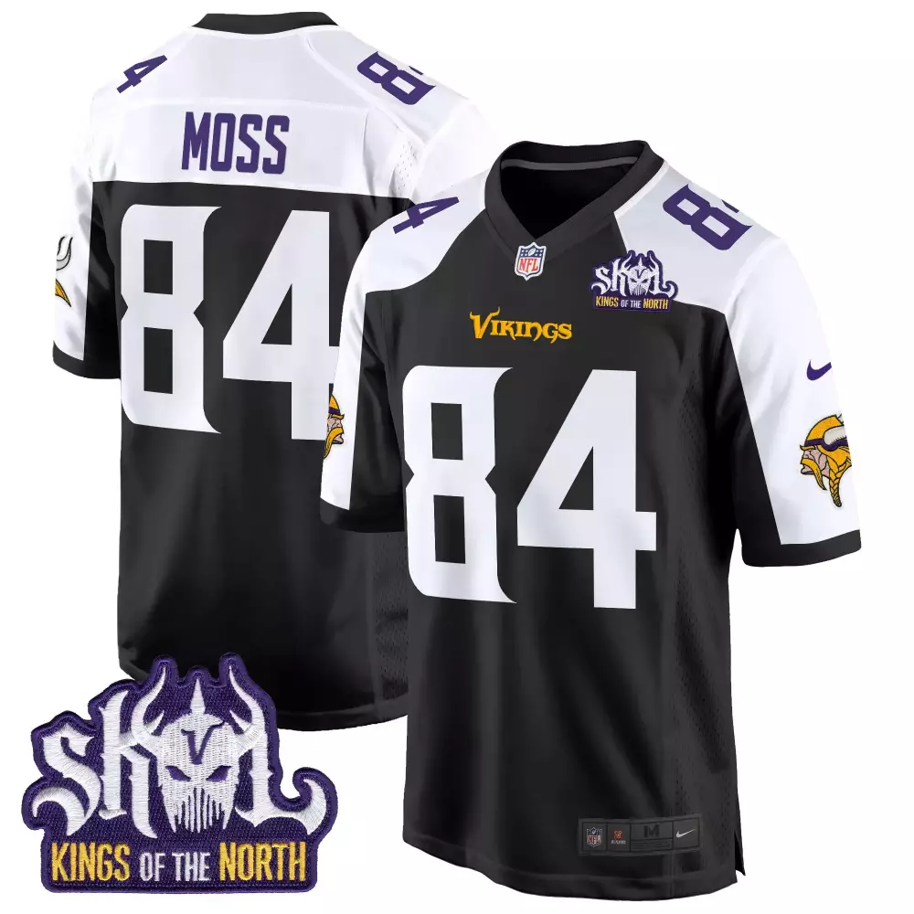 Randy Moss Minnesota Vikings Black Alternate Jersey | King of the North Game Edition | Stitched Fan Gear | For Men, Women & Youth