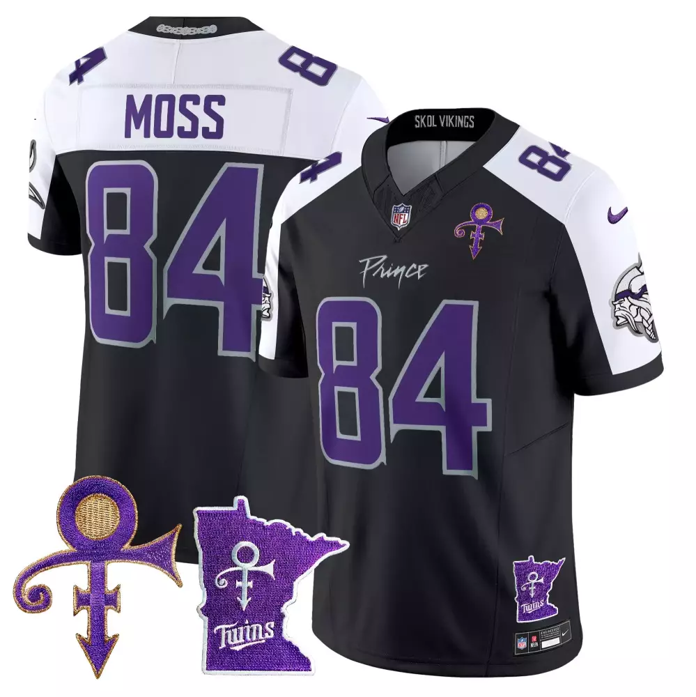 randy moss black alternate mens vikings 2024 prince vapor limited jersey v2 all stitched