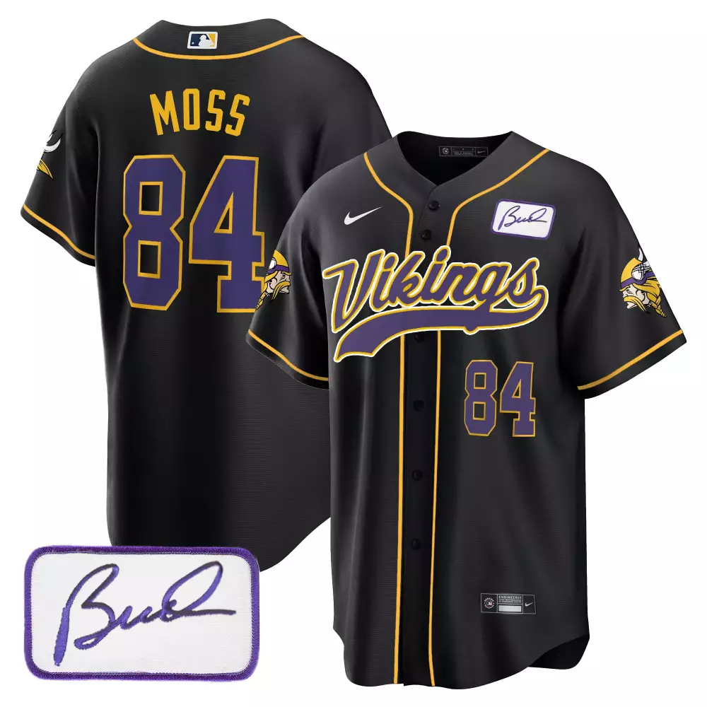Randy Moss Minnesota Vikings Classic Black Jersey | Bud Grant Patch | All Stitched | Limited Edition Fan Gear | For Men, Women & Youth